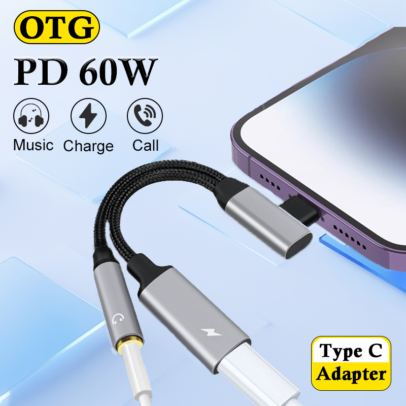 OTG 2 in 1 Elbow Usb Type C to - огляд і ціна Transmission Jack Adapter